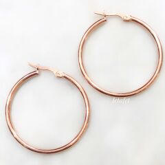 Halka Düz Küpe Rose