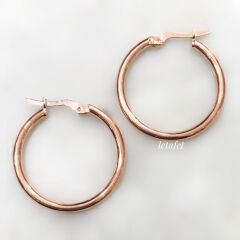 Halka Düz Rose Küpe Küçük Boy