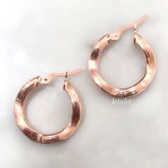 Halka Eğimli Küpe Rose