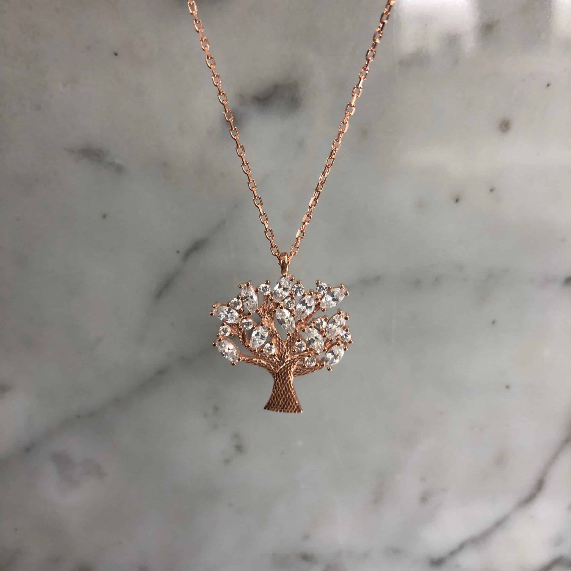 Hayat Ağacı Kolye Beyaz