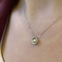 İnci İstiridye Minimal Gümüş Kolye