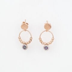 İthal Toplu Mistik Topaz Gümüş Küpe