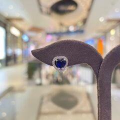 Kalpli Gümüş Küpe Mavi