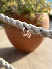 Köşeli Halka Gümüş Küpe