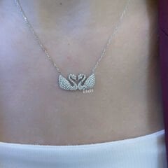 Kuğu Taşlı Gümüş Kolye