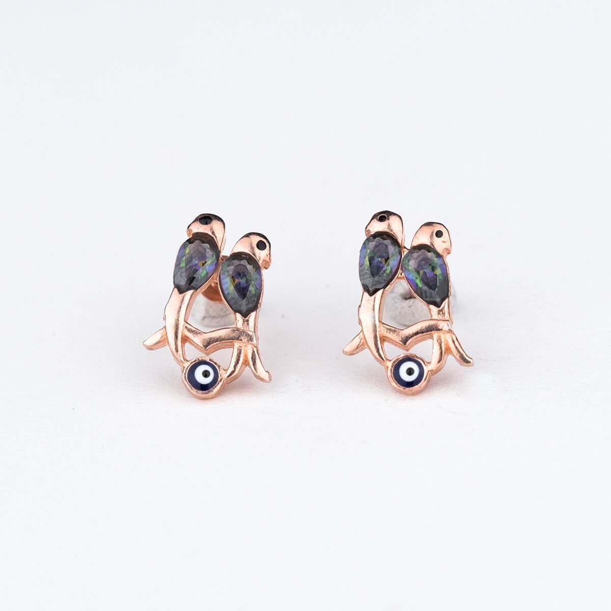 Kuş Mistik Topaz Küpe