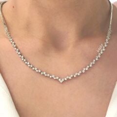 Zikzak Gümüş Gerdanlık Set