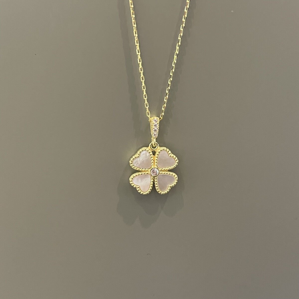 Yonca Gümüş Kolye(Sedefli) 2