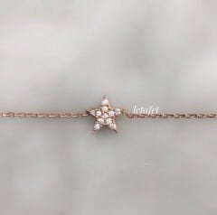 Yıldız Minimal Gümüş Bileklik Rose
