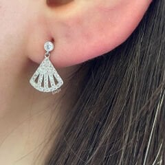 Yelpaze Gümüş Küpe