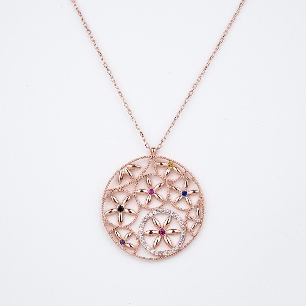 Yaşam Çiçeği Renkli Kolye