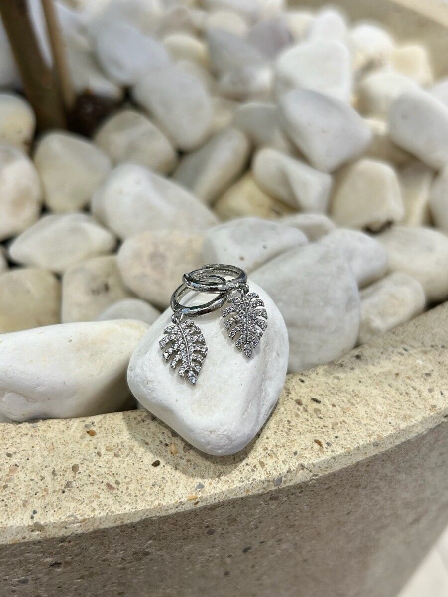 Yaprak Gümüş Küpe