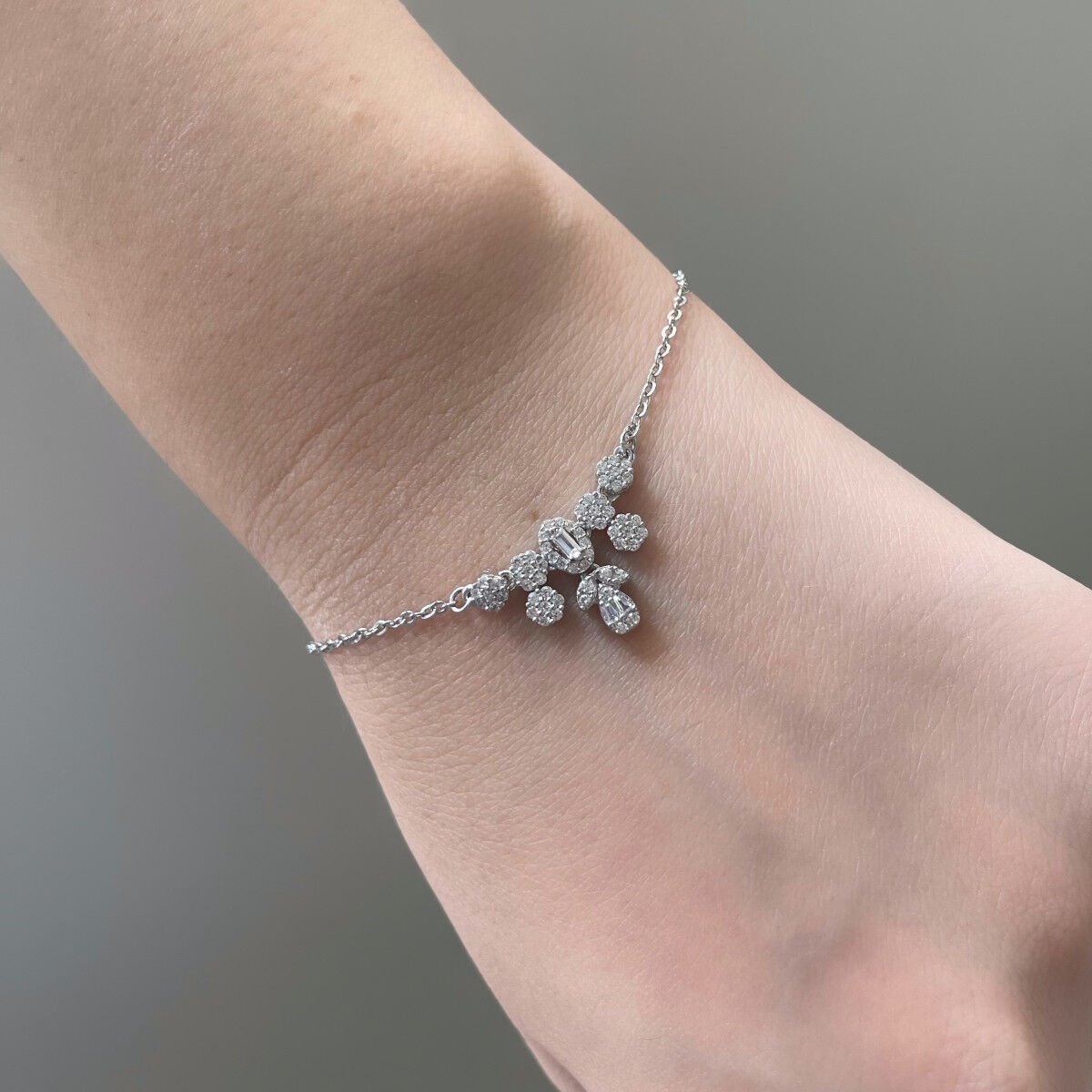 Yaprak Baget Gümüş Bileklik