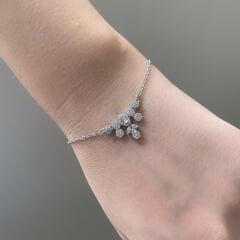 Yaprak Baget Gümüş Bileklik