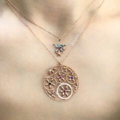 Üçlü Minimal Deniz Yıldızı Kolye Rose