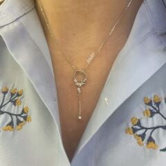 Tasarım Yaprak Gümüş Kolye