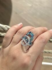 Tasarım Mavi Taşlı İthal Gümüş Yüzük