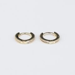 Taşlı Halka Küpe Beyaz 1.Boy