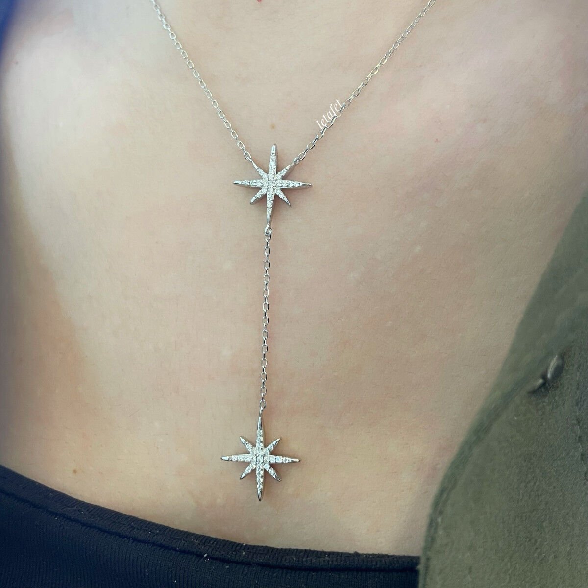 Kuzey Yıldızı Gümüş V Kolye