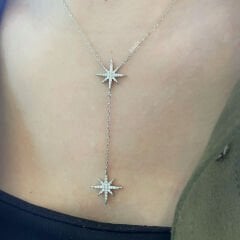 Kuzey Yıldızı Gümüş V Kolye