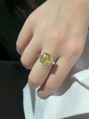 Özel Kesim Sitrin Gümüş Yüzük