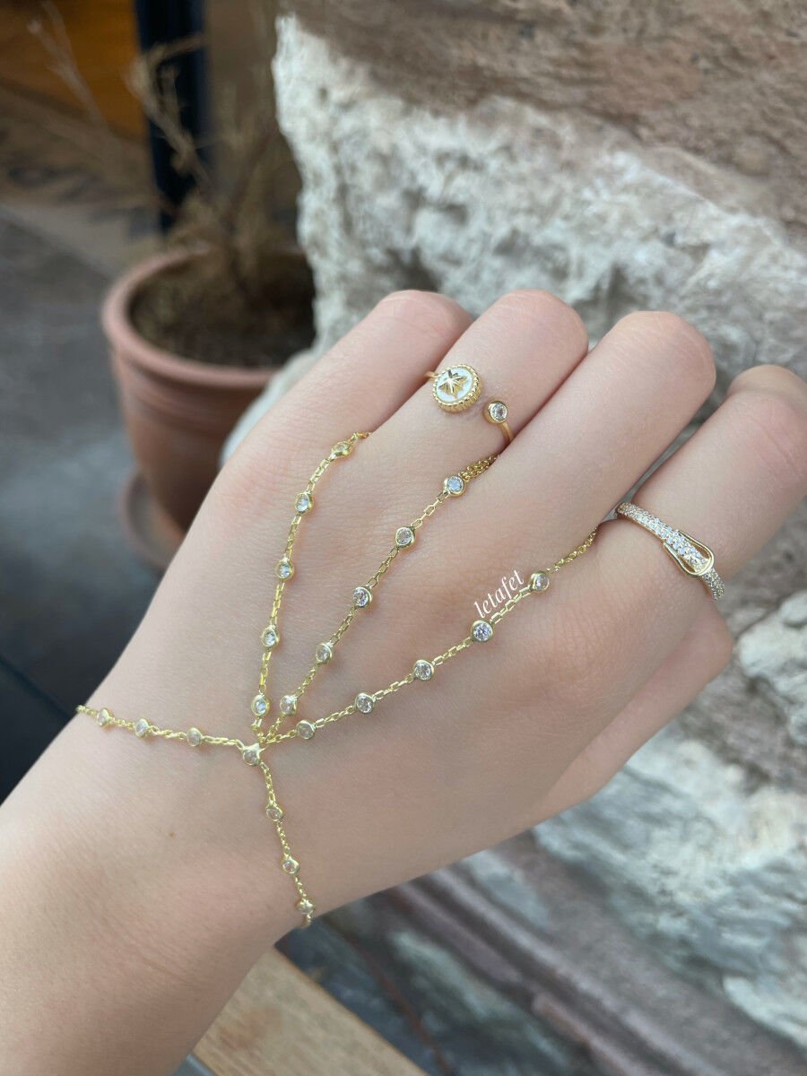 Çift Parmak Taşlı Gümüş Şahmeran