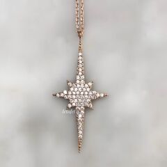 Kuzey Yıldızı Kolye Beyaz Taşlı