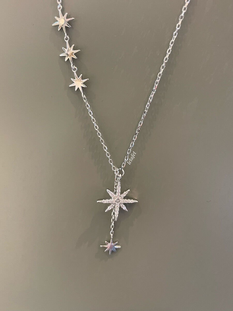 Kuzey Yıldızı Y Gümüş Kolye