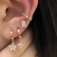 Lotus Çiçeği Gümüş Küpe