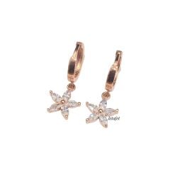 Lotus Çiçeği Gümüş Küpe