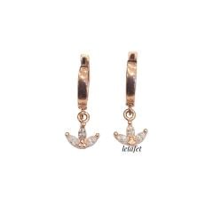 Lotus Çiçeği Minimal Gümüş Küpe