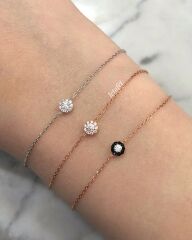 Minimal Beyaz Tektaş Bileklik