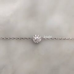 Minimal Beyaz Tektaş Bileklik