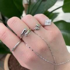 Markiz Taş Detaylı Gümüş Yüzük