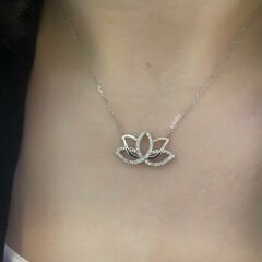 Lotus Gümüş Kolye Yeni Sezon