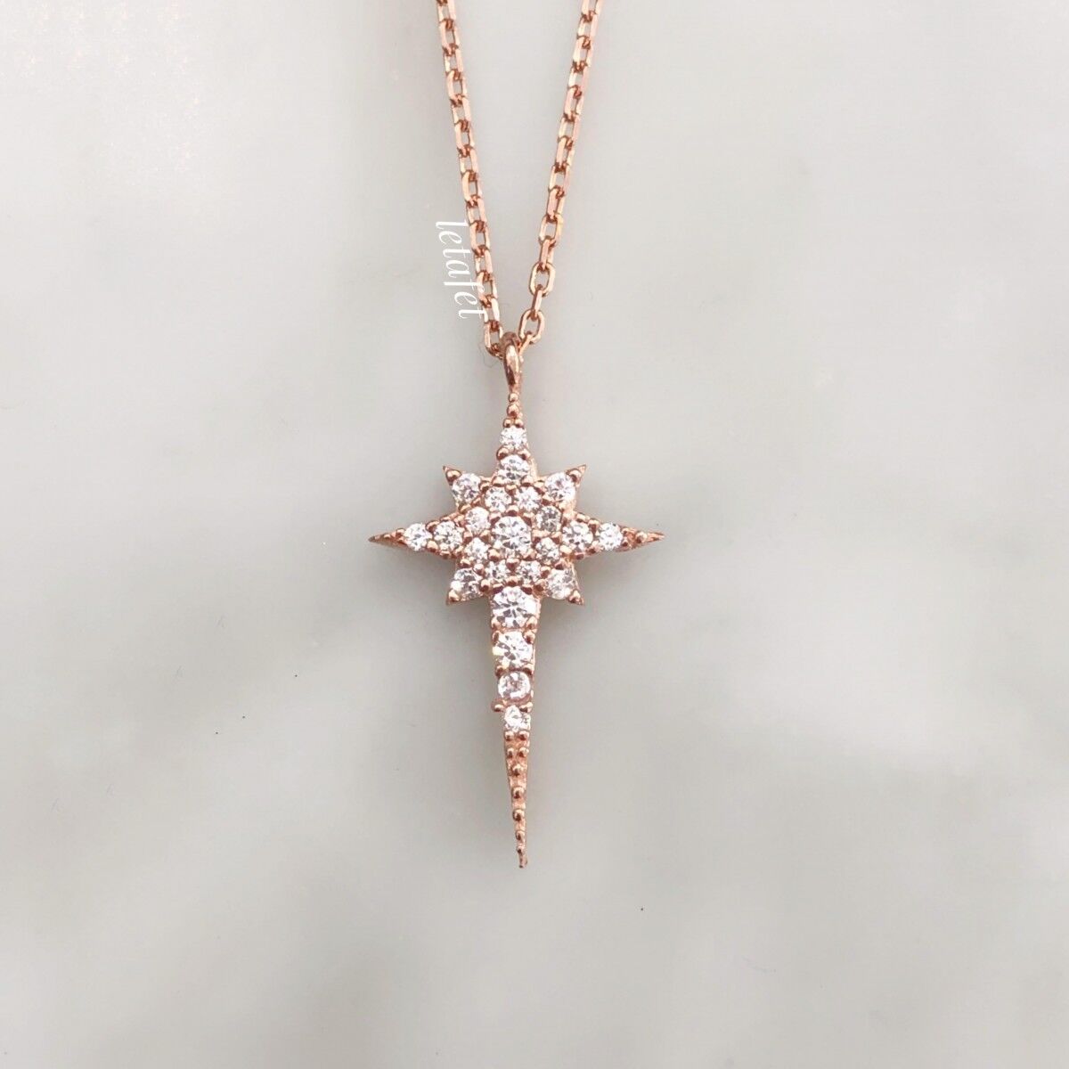 Minimal Kuzey Yıldız Gümüş Kolye