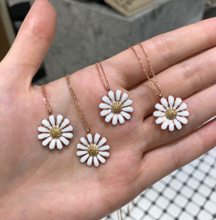 Papatya Gümüş Kolye