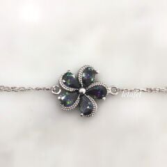 Mistik Topaz Çiçek Gümüş Bileklik