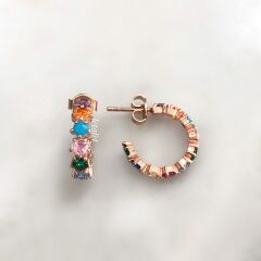 Mix Taşlı Halka Küpe Boy 1