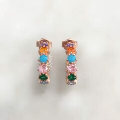 Mix Taşlı Halka Küpe Boy 1