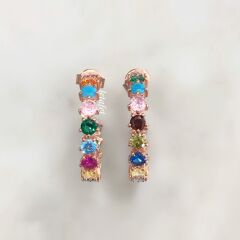 Mix Taşlı Halka Küpe Boy 2