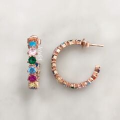 Mix Taşlı Halka Küpe Boy 2