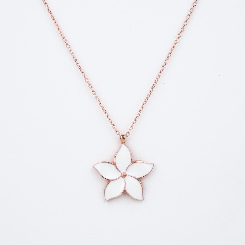 Nilüfer Çiçeği Gümüş Kolye