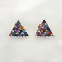 Mix Üçgen Gümüş Küpe