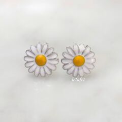 Papatya Minimal Gümüş Küpe