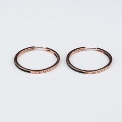 Siyah Taşlı Halka Küpe