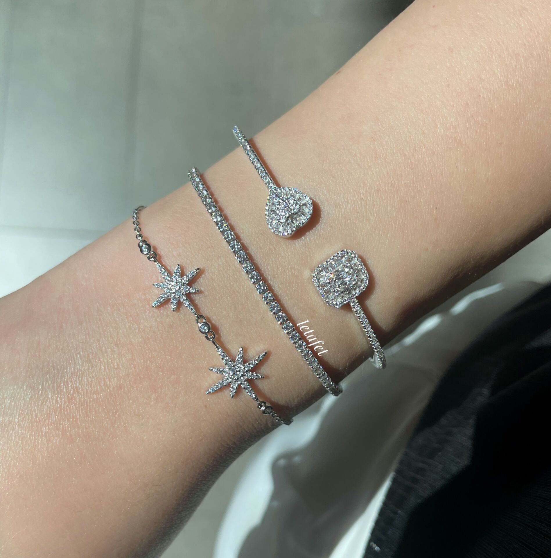 Kuzey Yıldızı Gümüş Bileklik Kombini