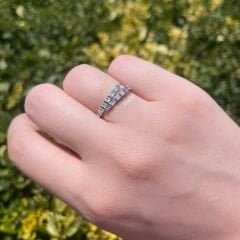 Baget Geçişli Gümüş Yüzük