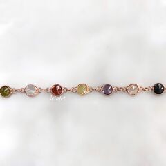 Sıralı Taşlı Gümüş Bileklik Mix