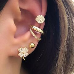 Sıvama Kıkırdak Küpe Beyaz